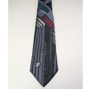 Vintage‎ Don Loper Bevery Hills Made in USA Gray Geometric Neck Tie 56x4